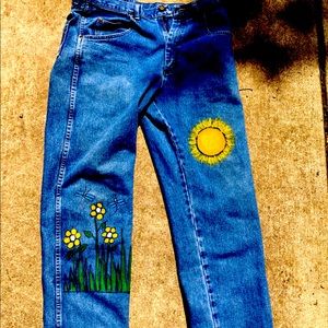 Diy Painted Jeans, Size 32/32 Wrangler Jeans.
